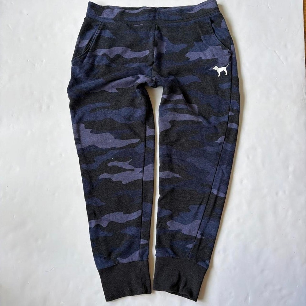 Victoria’s Secret PINK Blue Camo Jogger Sweatpants Size Large 383288-2HB